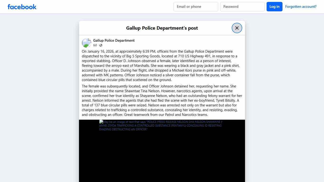 On January 16, 2026, at... - Gallup Police Department Facebook